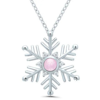 Charm Diamond Polar pink sterling silver 18 pink sapphire & diamond snowflake pendant offer