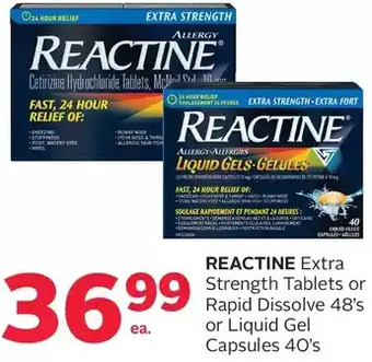 Rexall Reactine extra strength tablets or rapid dissolve or liquid gel capsules offer