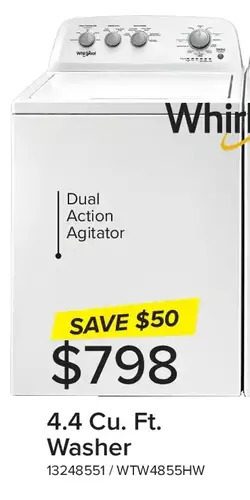 Leon's Whirlpool 4.4 cu. ft. washer offer