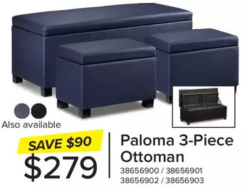 Leon's Paloma 3-piece ottoman offer