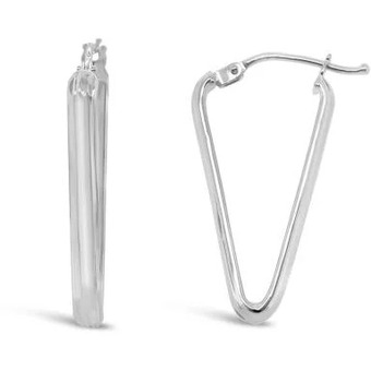 10k white gold triangle hoop earrings