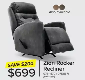 Leon's Zion rocker recliner offer