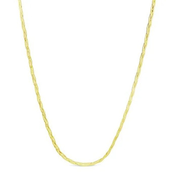 Charm Diamond 10k yellow gold 18 braided herringbone necklace offer