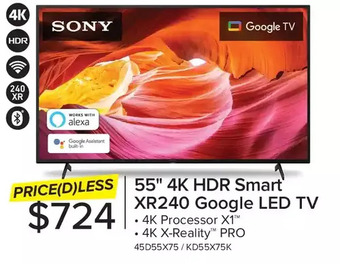 Leon's Sony 55 4k hdr smart xr240 google led tv offer