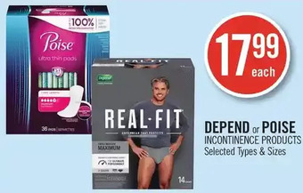 Shoppers Drug Mart Depend or poise incontinence products offer