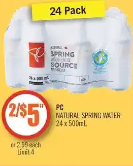 Shoppers Drug Mart Pc natural spring water offer