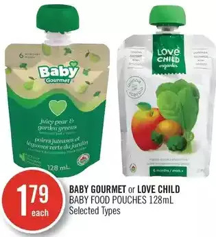 Shoppers Drug Mart Baby gourmet or love child baby food pouches offer