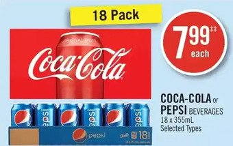 Shoppers Drug Mart Coca-cola or pepsi beverages offer