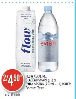 Shoppers Drug Mart Flow alkaline, glaceau smart or evian spring water offer