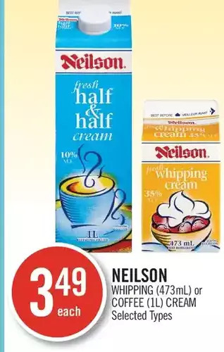 Shoppers Drug Mart Neilson whipping or coffee cream offer