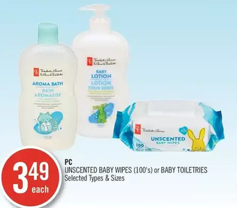 Shoppers Drug Mart Pc unscented baby wipes or baby toiletries offer