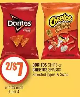 Shoppers Drug Mart Doritos chips or cheetos snacks offer