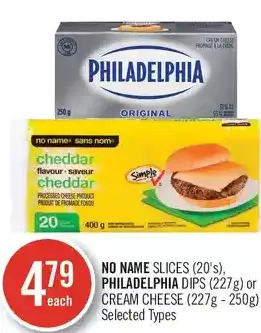 Shoppers Drug Mart No name slices, philadelphia dips or cream cheese offer