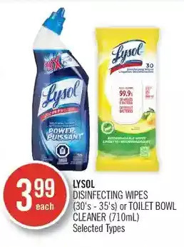 Lysol disinfecting wipes or toilet bowl cleaner