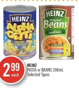 Shoppers Drug Mart Heinz pasta or beans offer
