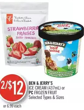 Shoppers Drug Mart Ben & jerry's ice cream or pc frozen fruit offer