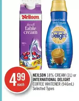 Shoppers Drug Mart Neilson 18% cream or international delight coffee whitener offer