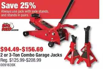 PartSource Torin big red jacks 2 or 3-ton combo garage jacks offer