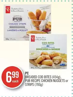 Shoppers Drug Mart Pc breaded cod bites, pub recipe chicken nuggets or strips offer