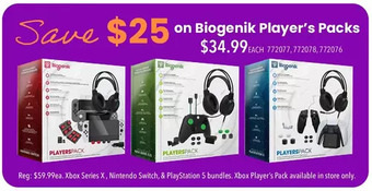 GameStop Biogenik players pack for xbox series x/s offer