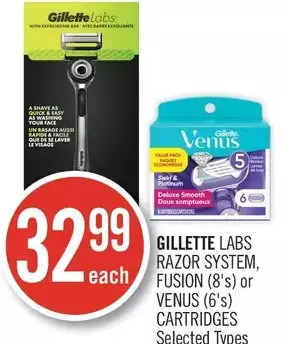 Shoppers Drug Mart Gillette labs razor system, fusion or venus cartridges offer