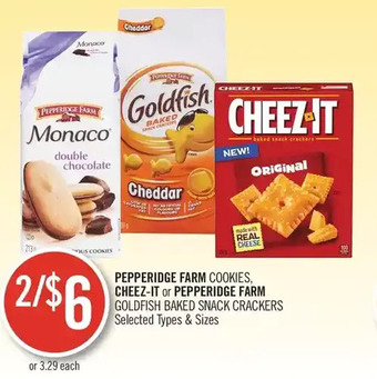 Shoppers Drug Mart Pepperidge farm cookies, cheez-it or pepperidge farm goldfish baked snack crackers offer