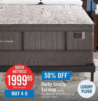 The Brick Stearns & foster founders collection derby county eurotop queen mattress offer