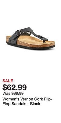 Mark's Women's vernon cork flip-flop sandals - black offer