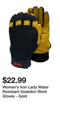 Mark's Women's iron lady water resistant goatskin work gloves - gold offer