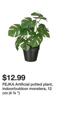 IKEA Fejka artificial potted plant, indoor/outdoor monstera, 12 cm (4 ¾ ) offer