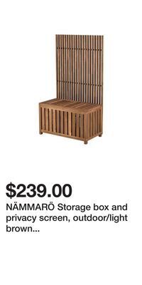 IKEA Nämmarö storage box and privacy screen, outdoor/light brown stained, 80x68x140 cm (31 1/2x26 3/4x55 1/8 ) offer