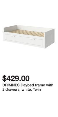 IKEA Brimnes daybed frame with 2 drawers, white, twin offer