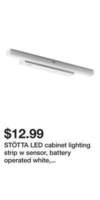IKEA Stötta led cabinet lighting strip w sensor, battery operated white, 32 cm (13 ) offer