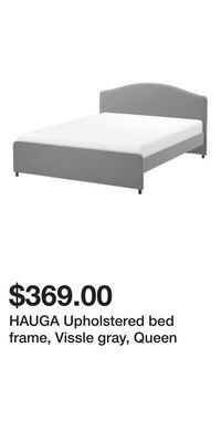IKEA Hauga upholstered bed frame, vissle gray, queen offer