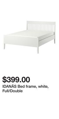 IKEA Idanäs bed frame, white, full/double offer