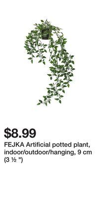 IKEA Fejka artificial potted plant, indoor/outdoor/hanging, 9 cm (3 ½ ) offer