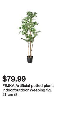 IKEA Fejka artificial potted plant, indoor/outdoor weeping fig, 21 cm (8 ¼ ) offer