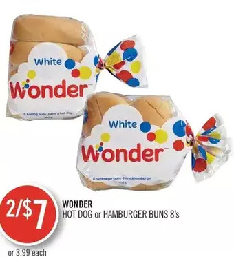 Shoppers Drug Mart Wonder hot dog or hamburger buns offer