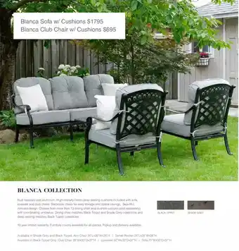 Dot Furniture Blanca club chair w/cushions | blanca sofa w/cushions offer