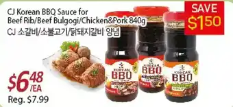 Galleria Supermarket Cj korean bbq sauce for beef rib/beef bulgogi/chicken&pork offer