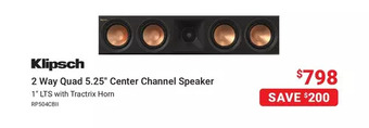 Visions Electronics Klipsch 2 way quad 5.25 center channel speaker offer