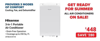 Visions Electronics Hisense 3-in-1 portable air conditioner offer