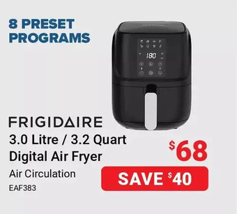 Visions Electronics Frigidaire 3.0 litre / 3.2 quart digital air fryer air circulation offer