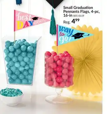 Party City Small graduation pennants flags, party decoration, multicolour, 4-pc, 16-in offer