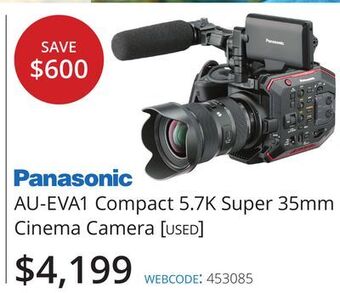 Vistek Panasonic au-eva1 compact 5.7k super 35mm cinema camera offer