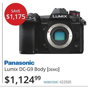 Vistek Panasonic lumix dc-g9 body [demo] offer