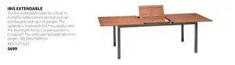 JYSK Ibis extendable solid wood extendable patio dining table offer
