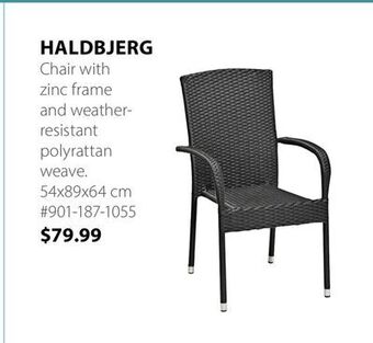 JYSK Haldbjerg chair with zinc frame and weather- resistant polyrattan weave offer