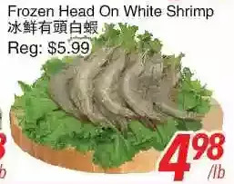 Foody World Frozen head on white shrimp offer