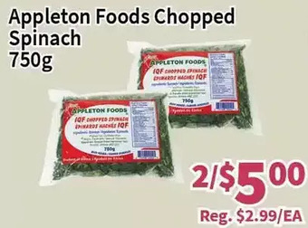 Blue Sky Supermarket Appleton foods chopped spinach offer